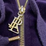 Ralph Lauren Lauren Purple Velvet Long Sleeve Zip Front Hoodie Size Large Photo 2