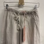 Scandal Italy Cassia Sz S Pull On Drawstring Elastic Beach Pants Side Button Tan Photo 4