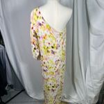 Future Collective One Shoulder Maxi Dress M Watercolor Print Linen Blend‎ Yellow Size M Photo 9