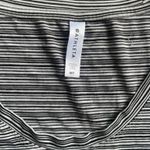 Athleta  Black White Striped Cap Sleeve V-Neck Performance Tee MT Photo 1