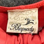 Rhapsody  Y2K Strapless Dress Womens M Orange Bandeau Stretch Shark Bite Coquette Photo 11