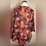 One World  Womens Fall Pumpkin Halloween 3/4 Sleeve Pullover Casual Shirt|Size:M Photo 2