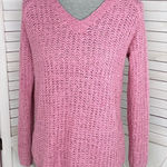 Preswick & Moore Preswick & Moore Loose Weave V-neck Sweater Rose Pink Small Photo 0