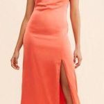 Free People  Victoria Peach Orange One Shoulder Maxi Dress Size 8 Photo 0