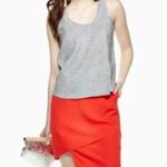 J Brand Red Asymmetrical Tiered Skirt, Size 4 Photo 0