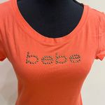 Bebe Orange Top w Crystal Logo Photo 1
