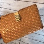 RATTAN PURSE Vintage w Chain Shoulder Strap Photo 2