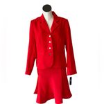 NWT Shelby Rose New York True Red 2PCs Suit Set Blazer Skirt SZ Photo 1