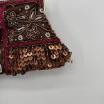 Unbranded Brown Beaded Sequin Crossbody Bag Silver Boho Purse Photo 5
