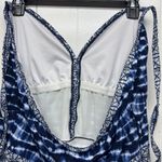 Womens One Piece Tie Dye Halter Bathing Suits Size 20 Lined Stretch Blue & White Photo 6