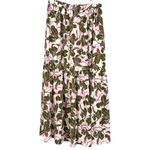 Parker  Soft White Floral Botanical Print Lined Green Pink Skirt Size NWT Size 2 Photo 1