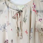 Saint Tropez West St. Tropez West Pink Floral Silk Blouse Ruffle Sleeve Sz Small Photo 7