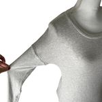 Nation Ltd  Womens Long Sleeve Blouse Size Small Gray Rib Knit Crocheted Lace Photo 2