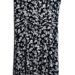 Dress Barn Black Floral Sleeveless Scoop Neck Jersey Banded Waist Dress Sz 10 Photo 0