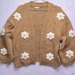 Dry Goods Brown Chunky Knit Daisy Open Front Cardigan Sweater BaeVel from Boho Photo 0