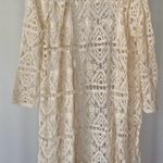 Belldini Chochet Cardigan Boho Coverup Tan Long Sleeve Size S Photo 0