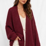 Free People Breeze Chunky Knit Waffle Oversize Cardigan Sweater Size S Photo 0