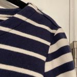 J.Crew  Size M Navy Blue White Stripe Cotton Long Sleeve Pullover Shirt Dress Photo 5