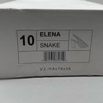 Journee Collection  Shoes Women 10 Gray 100% Leather Elena Snakeskin Peep Toe NEW Photo 9