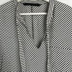 ZARA Woman Size L Blouse Black Polka Dot Tie Neck Long Sleeve Flowy Long Sleeve Photo 4