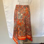 H&M  Orange Paisley A-Line Skirt Photo 1