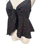 SheIn Cami Baby Doll Top Y2K Hearts Cropped Bow Front Halter Valentine SZ SM  Photo 3