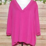 Liz&Me Pink Short Sleeve Knit Top Size 3X 26W 28W Stretch Mock Bling Undershirt Photo 0