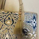 Antik Kraft  Hand-Painted Jute Woven Tote Bag Photo 3