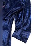 Vintage Velvet Maxi Dress 3/4 Sleeve Tie Front Floral Applique Dark Blue Size undefined Photo 4