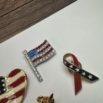 American Flag, Heart, Angel, Ribbon Lot Of 4 Brooch Pin For American Patriot Gold Photo 10