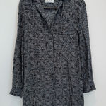 ALC Frank A.L.C. Womens Night Gown Size Small 100% Silk Button Front Sleep Dress Gray Blue Photo 0