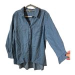 Jessica London  Women's Size 20 W Blue Denim Button-Up Shirt Western Minimilist Photo 1
