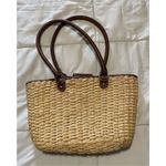 American Living Straw and Leather Lined Handbag Photo 2