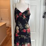 Y2k vintage asymmetrical floral rose print midi dress Black Size XL Photo 4