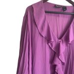 Maggie Barnes  Women Ruffle Top 26/28 Purple Lagenlook‎ Career Workwear Dressy Photo 5