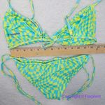NEW It’s Now Cool‎ x Free People checkered wave lime green blue bikini set Photo 7