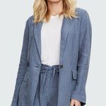 Michael Stars Lottie Linen Blue Striped Blazer size XS Photo 0