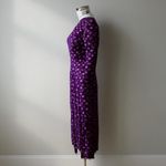 ROTATE Birger Christensen Clair Floral Pansy Midi Dress Women's Size 2 Purple Photo 5