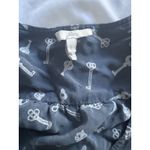 Joie  100% Silk Dress Tunic Blue Antique Key Print Women's Large Boho Bohemian Photo 3