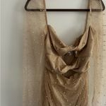 Hello Molly Pearl-Embellished Beige Dress Photo 3