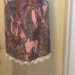 LOVE, FIRE STRAPLESS PINK PAISLEY MAXI DRESS ELASTIC TOP PEEP HOLE ON BACK CUTE Photo 4