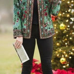 SUPER RARE 80'S VTG. JEANETTE FOR ST. MARTEN BEADED PARTY FORMAL JACKET S/M‎ Green Photo 1