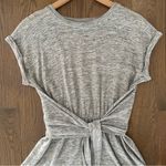 Rebecca Taylor Linen Jersey Tie-Waist Short Sleeve Sheath Dress Heather Grey S Photo 2