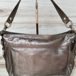 Coach Women's  Zoe Gun Metal Grey Leather Shoulder Bag One Size Photo 0