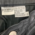 Vintage 100% Leather Black High Rise Straight Leg Pants Studded Detail 28 waist Photo 1