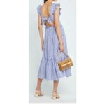 Tuckernuck  O.P.T. Blue White Striped Flounce Ruffle Cut-out Stella Maxi Dress S Photo 1