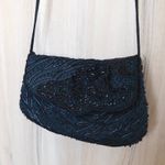 La Regale VTG  Black Beaded Clutch Shoulder Bag Art Deco Retro Cocktail Photo 2