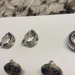 Lot Of 3 Silver Tone Costume Earrings Screw On Clip Photo 10