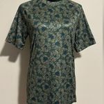 NWOT Amazon Essentials Light & Dark Green Floral Active Shirt size XS Photo 0