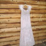 Mac Duggal 20246 Pink Feathered Crystal Embellished Sleeveless Gown Flaws Photo 6